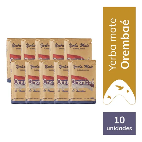Pack 10 X 1 Kg Yerba Mate Orembaé. Estacionamiento Natural