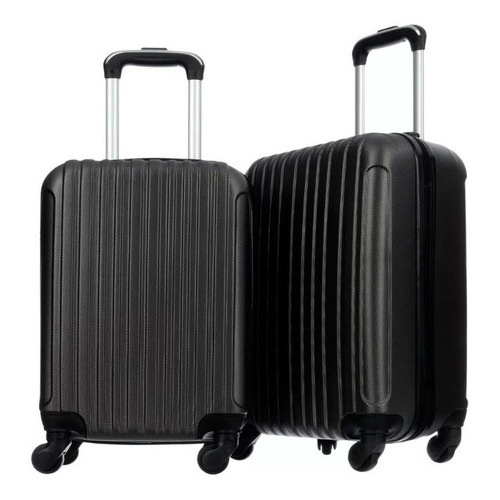 Mala De Viagem De Bordo 360º Pequena De Mão 10kg Em Cor Preto Mala De Viagem De Bordo 360º Pequena De Mão 10kg Em Cor Preto