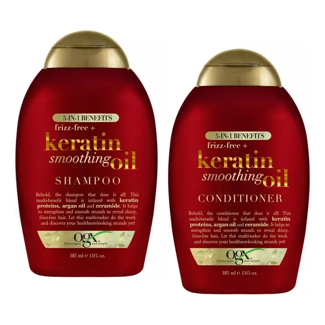 Kit Shampoo Y Acondicionador Ogx Keratina Extra Fortalecedor