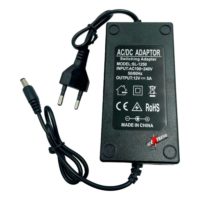 Transformador Fuente Corriente 12v 5a A 220v Tiras Led Neon