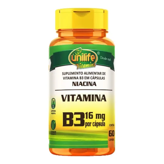 Vitamina B3 - Niacina 60 Cápsulas Veganas
