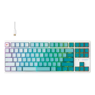 Teclado Gamer Havit Kb901l Mecânico Switch Red Us Branco Branco Inglês Us