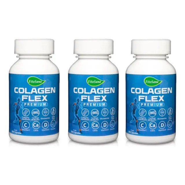Colageno Flex Fitosana Premium 100 Capsulas 03 Frascos
