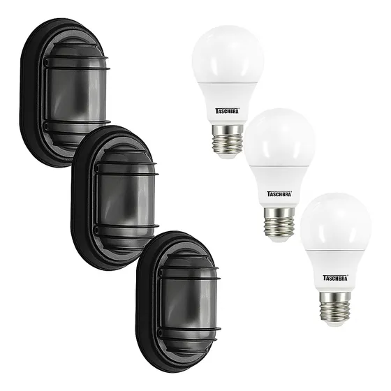 Kit 3 Arandela Tartaruga Parede Prova D'água +3 Lampada 9w