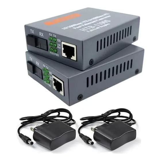 Convertidor De Medios De Fibra Óptica 100mb Sc 25km 1par