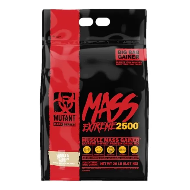 Gainer Mutant Mass Xxxtreme 2500 20lbs Ganador Peso Proteina Sabor Vainilla