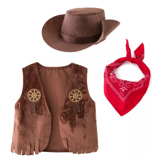 / Set De 4 Piezas De Disfraz De Vaquero Para Niños Con