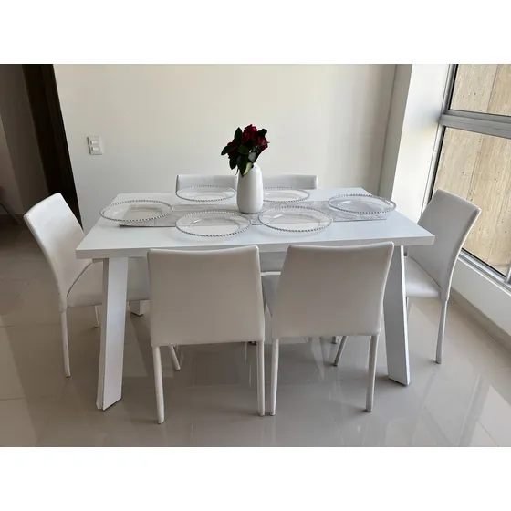 Comedor Moderno Mica Blanco 6 Puestos - Entrega Solo Cali