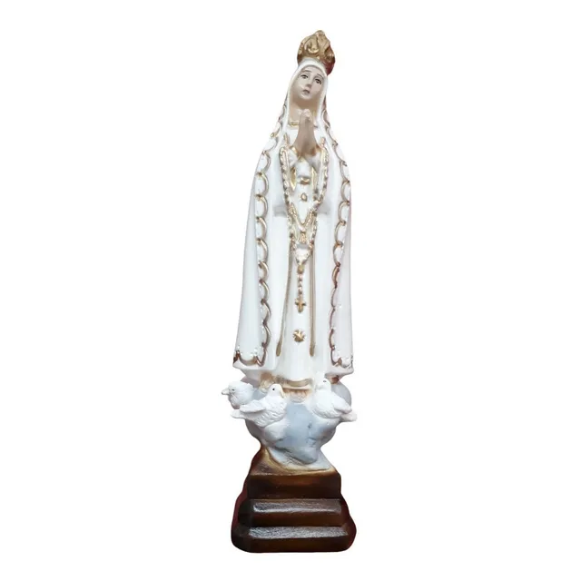 Estatua Virgen Fátima En Yeso Pintado A Mano