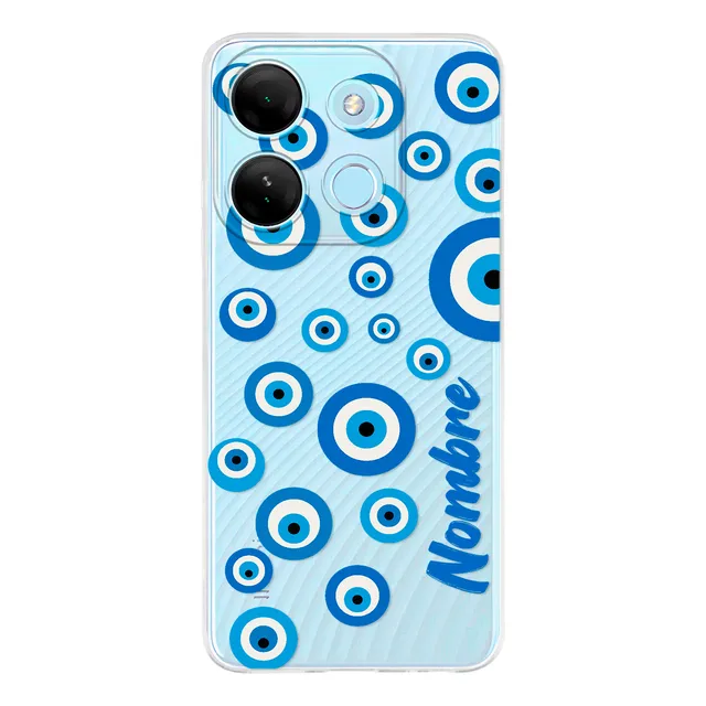 Funda Para Infinix Mal De Ojo Turco Azules Con Tu Nombre