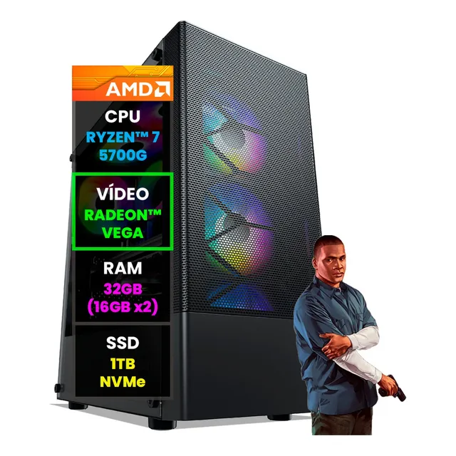 Ordenador completo Pc Gamer Ryzen 7 32 GB Ddr4 Ssd 1 TB Nvme