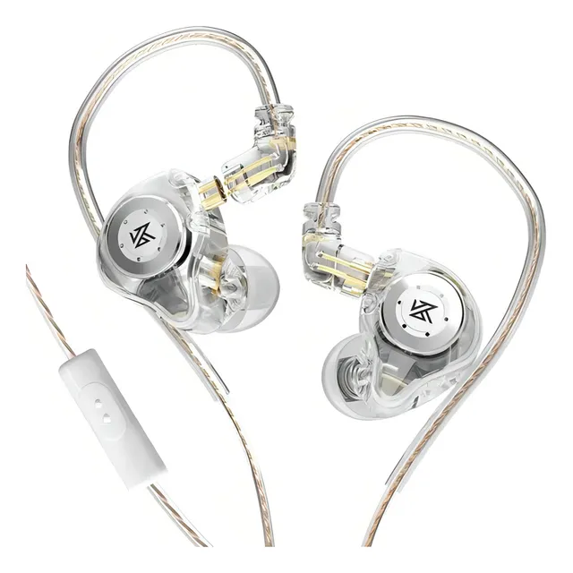 Auriculares intraurales Kz Edx Pro Dj Musicians Return Stage 01 Crystal Color con micrófono