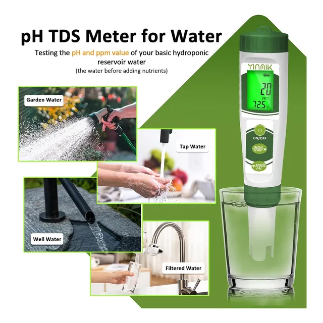Medidor De Ph Ec Tds Temp Portatil Phmetro Digital Yinmik