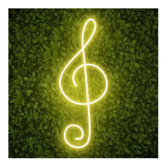Luminária Parede Clave De Sol Led Neon Decoração Luz Bivolt
