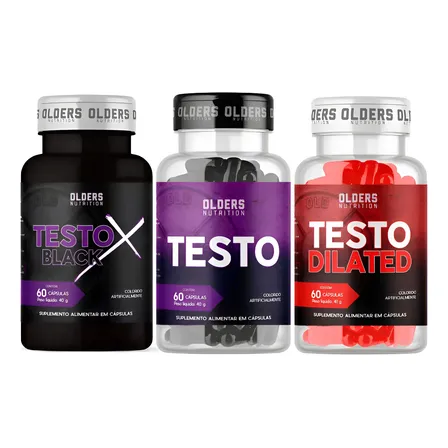 Combo Anabólico Testo X Black+testo Zma+testo Arginina Sem Sabor