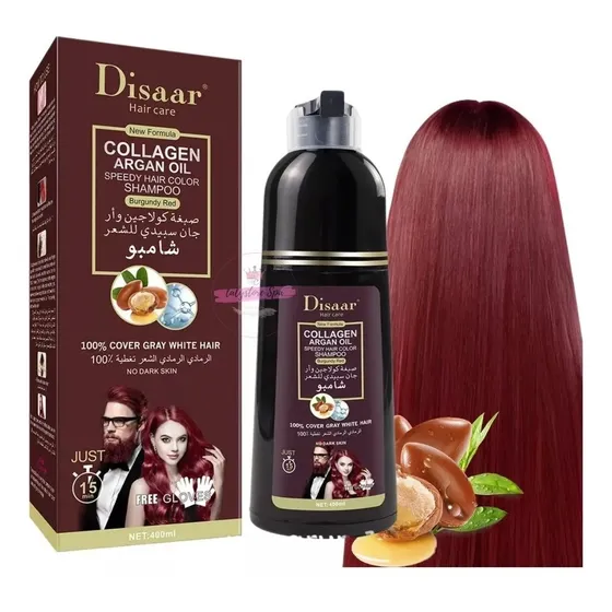 Shampoo/tinte De Colágeno Y Aceite De Argán Rojo