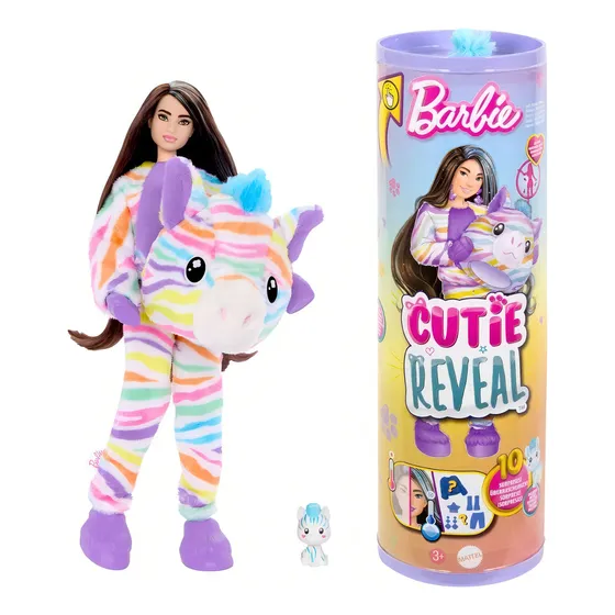 Barbie Cutie Reveal Color Wow Cebra Muñeca Y Accesorios