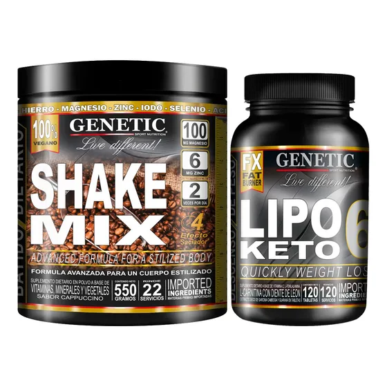 60 Días Quemador Lipo 6 Keto Batido Dieta Shake Mix Genetic