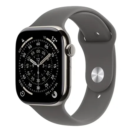 Apple Watch Series 11 Gps + Cellular - Caixa Natural De Titânio 46 Mm - Pulseira Esportiva Cinza-pedra P/m - Distribuidor Autorizado