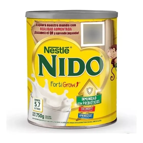 6un Nido Fortigrow Inmunidad Leche Infantil  Polvo Lata 750g