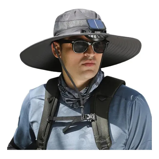 Gorro De Pesca Con Ventilador Solar Para Acampar Y Pescar Al
