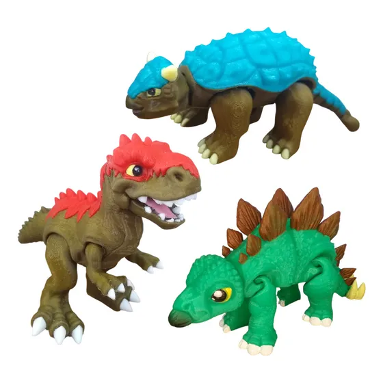 Bumpy Ankylosaurus Combo Dinosaurios Articulados X3 Unidades