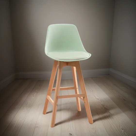 Taburete Tulip Acolchado 66 Cm Altura 4 Patas Y Reposapiés