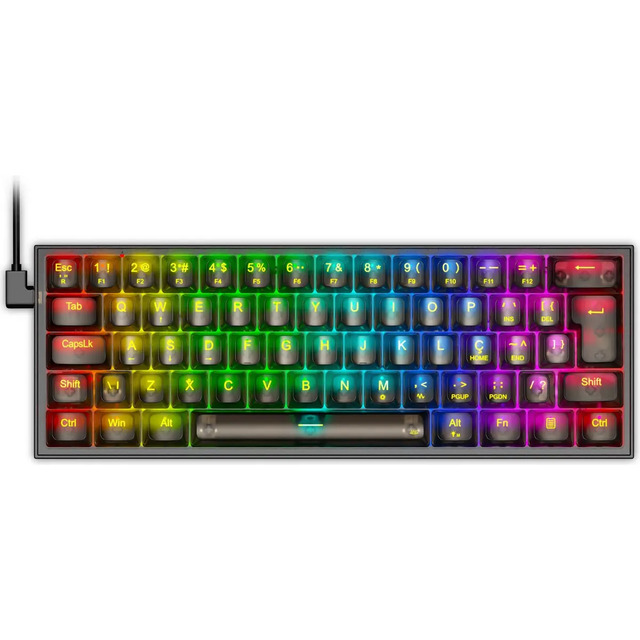 Redragon Fizz Clear Black Rgb Preto Português Brasil