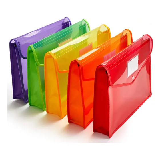 Fanwu Carpeta De Archivos De Plastico Con Sobre De Polietile