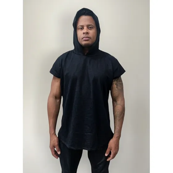 Sudadera Gym Urbana Negra 100% Algodon Talles Grandes