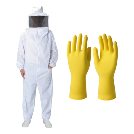 Kit Roupa Apicultor Macacão + Luva Completo Tirar Mel Abelha Kit Roupa Apicultor Macacão + Luva Completo Tirar Mel Abelha