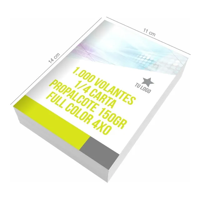 1000 Volantes Flyers Publicitarios Full Color 1/4 De Carta