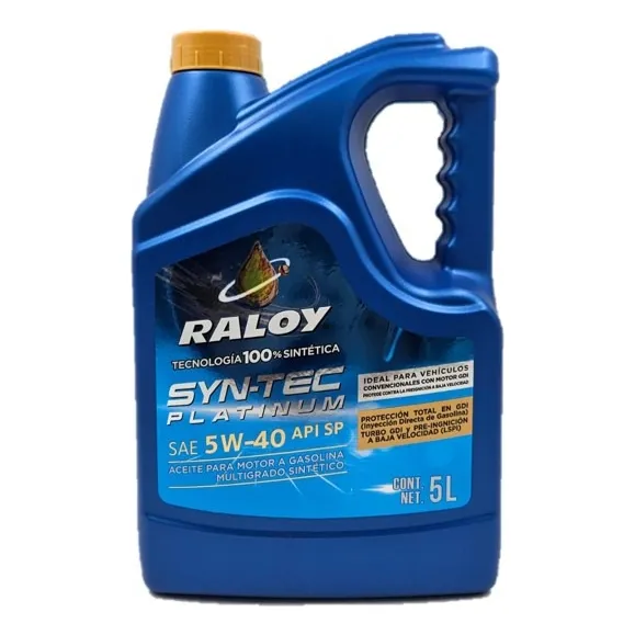 Aceite Raloy 100% Sintetico Platinum 5w40 Api Sp Garrafa 5l