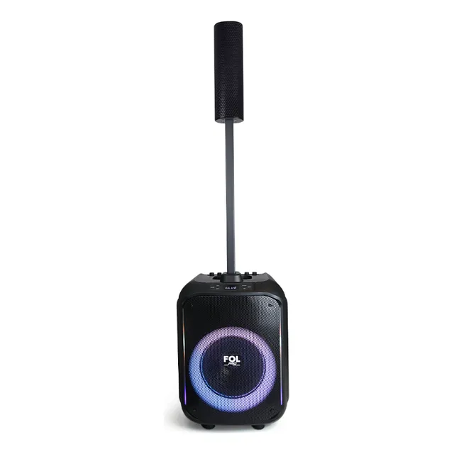 Bocina Fol Torre De Sonido Portátil Recargable Con Micrófono