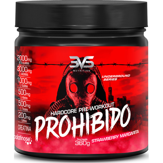Prohibido Pré Treino 360g - Sabor: Strawberry Margarita (morango) - A Combinação Perfeita ... Prohibido Pré Treino 360g - Sabor: Strawberry Margarita (morango) - A Combinação Perfeita ...