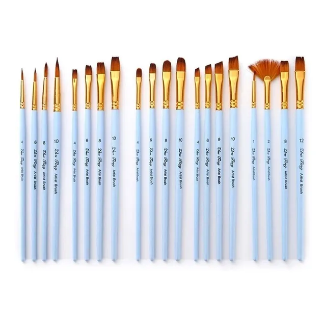 Kit De Pinceles Para Acrílico, Óleo, Acuarelas, 20 Pinceles