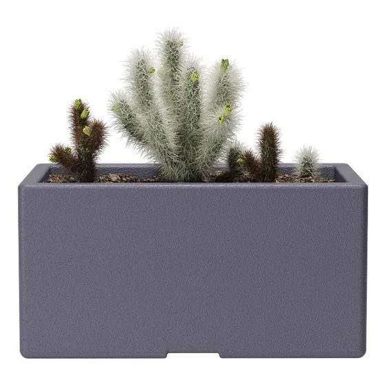 Maceta De Plástico Rotomoldeado Amalfi Modelo Jardinera N40 De 40x20x20cm Y 14 Litros Color Gris Grafito