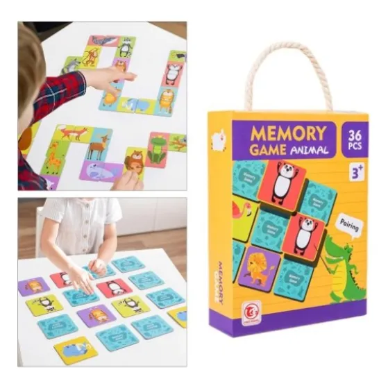 Juego De Memoria Para Niños Animales Salvajes Montessori