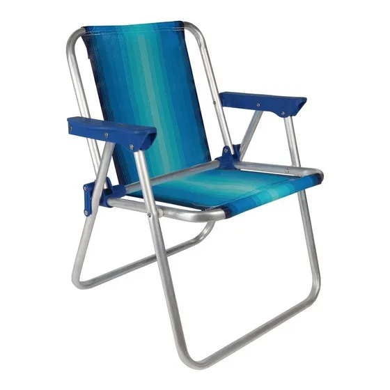 Sillas Para Niños Playeras Alta Aluminio Azul Mor