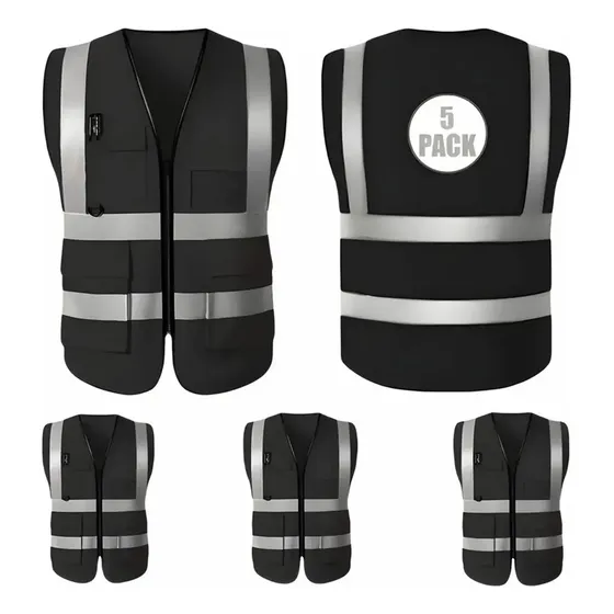 5 Piezas Chaleco De Seguridad Industrial Alta Reflejante