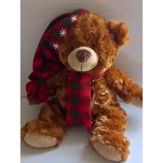 Peluche. Oso. Navidad. Importado. 38 Cms