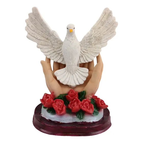 Espíritu Santo De Resina Con Hueso Molido Mano Poderosa Dios