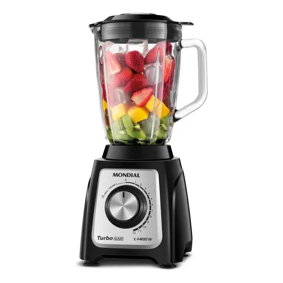 Liquidificador Turbo Glass Jarra De Vidro Mondial 1400W L-1400 GI