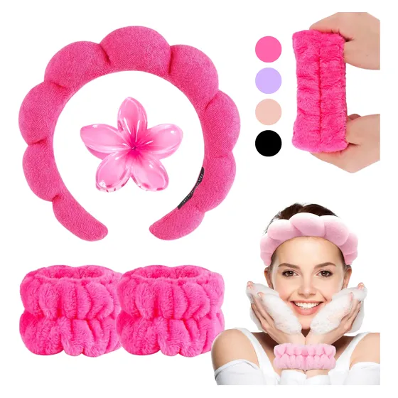 Vincha Diadema +muñequera Fluffy +broche Hawaii P/skin Care