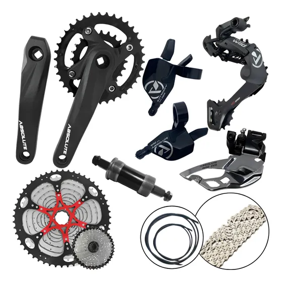 Kit Relação 2x10 Wild Coroa Dupla 38/24 175mm +brindes