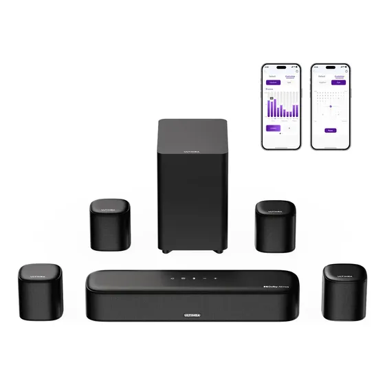 Barra De Sonido Ultimea Aura A60 7.1 Con Dolby Atmos Negro