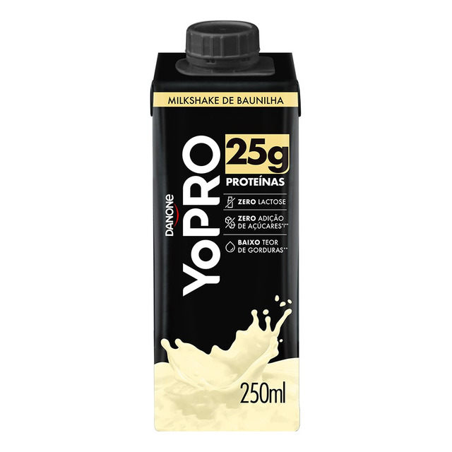 Bebida Láctea Uht Milkshake De Baunilha Zero Lactose 250ml Yopro Bebida Láctea Uht Milkshake De Baunilha Zero Lactose 250ml Yopro