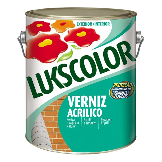 Verniz Acrílico Premium Plus Base Água 3,6 Litros Lukscolor