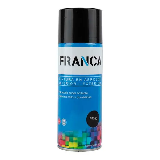 Esmalte Pintura Aerosol Negro Alta Temperatura 400ml Franca