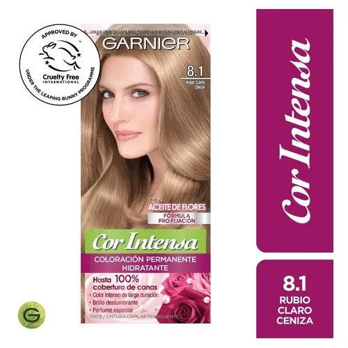 Tinta Garnier Nutrisse® Color Intenso - Tono N° 8.1 Tono Rubio claro ceniza